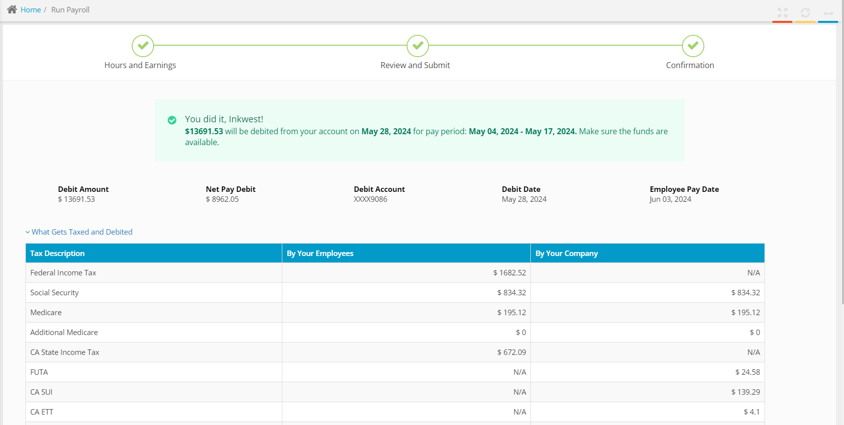 Gusto Payroll Integration